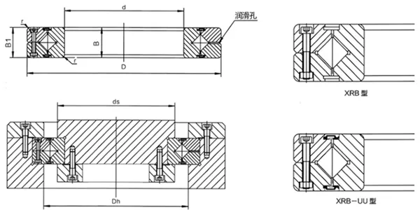XRB系列交叉滾子軸承結構圖